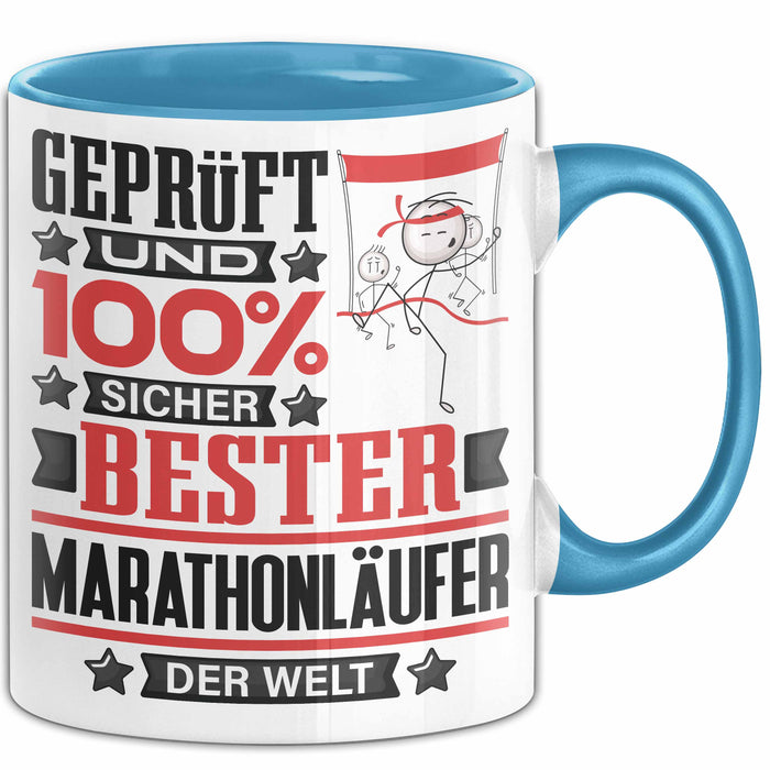 Marathonläufer Geschenk Lustiger Spruch für Marathonläufer Geschenkidee Bester Marathonläufer Der Welt Blau Trendation
