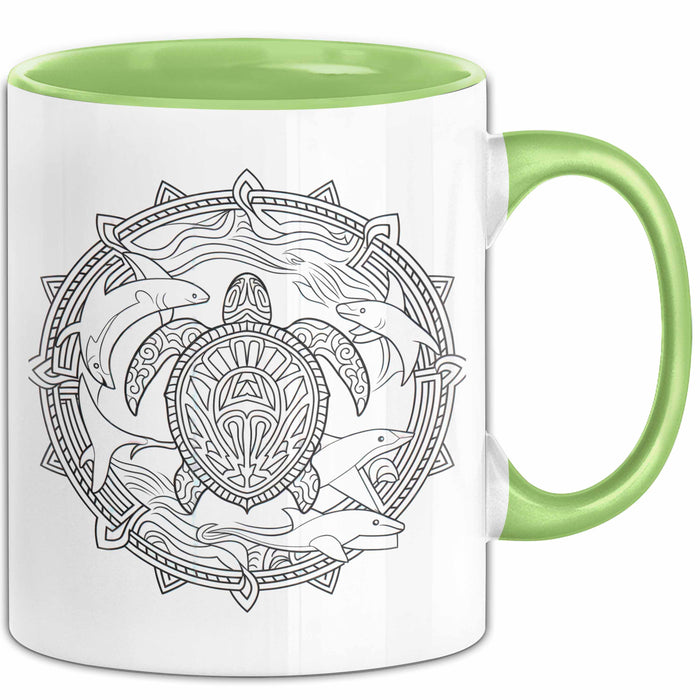 Schildkröte Tierliebhaber Tasse Geschenk Lustige Geschenkidee Spruch Schildkröte Orca Delfin Grün Trendation