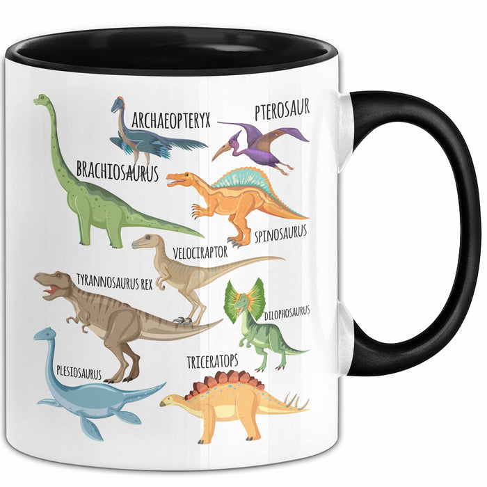 Dino Tasse Geschenk Dinosaurier Geschenkidee Jungs Dino-Fans T-Rex Arten Von Dinosaurieren Kakao Becher Becher Trendation
