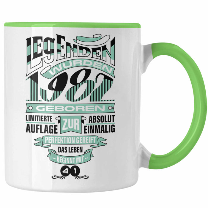 TRENDATION 40. Geburtstag Tasse Frau Mann Geschenk 40er Geschenkidee 40 Mutter Vater Grün Trendation