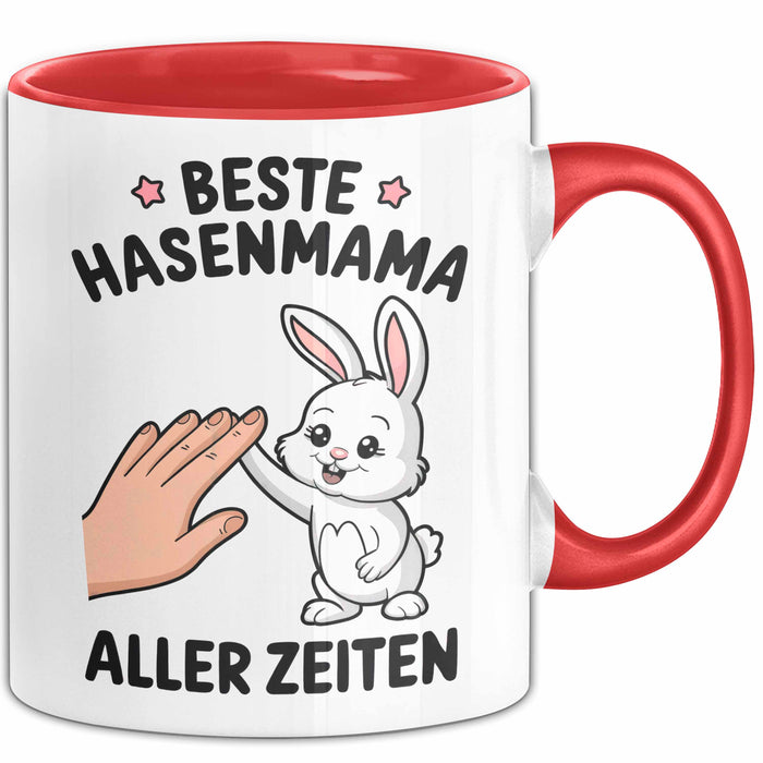 Kaninchen Hase Tierliebhaber Tasse Geschenk Lustige Geschenkidee Spruch Beste Hasenmama Aller Zeiten Rot Trendation