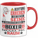 Boxer Geschenk Tasse Lustiger Spruch Erheben Sie Sich Der Boxer Betritt den Raum Rot Trendation