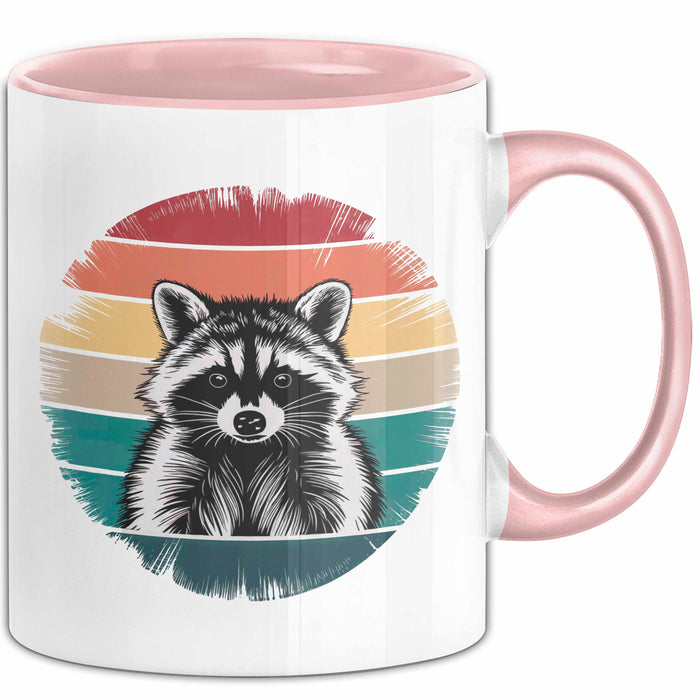 Waschbär Tierliebhaber Tasse Geschenk Lustige Geschenkidee Spruch Rosa Trendation