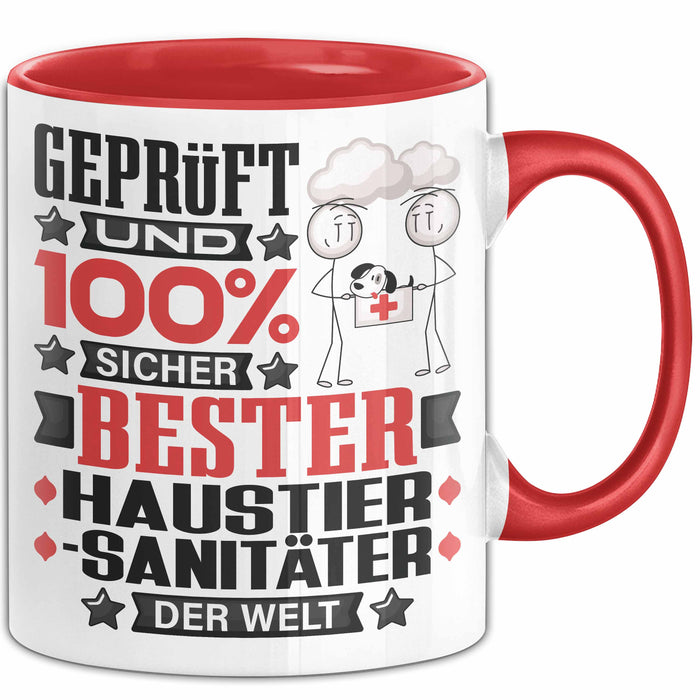 Haustiersanitäter Geschenk Lustiger Spruch für Haustiersanitäter Geschenkidee Bester Haustiersanitäter Der Welt Rot Trendation