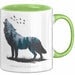 Klimaschutz Tasse Geschenk Erhalten Schützen Wolf Tiermotiv Grün Trendation