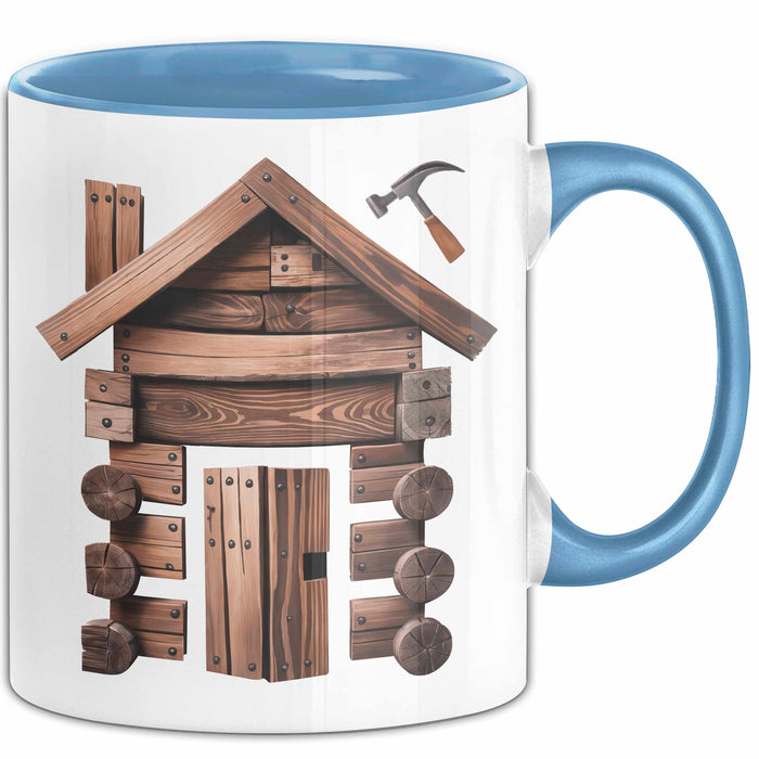 Zimmermann Tasse Geschenkidee für Holzhandwerker Blau Trendation
