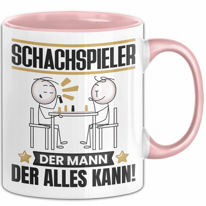 Schachspieler Tasse Geschenk für Schachspieler Der Mann Der Alles Kann Geschenkidee zum Geburtstag Rosa Trendation