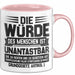 Jura Tasse Geschenk Die Würde Des Menschen Ist Unantastbar Geschenkidee Jurist Juristin Anwalt Becher Rosa Trendation