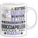 Bocciapieler Geschenk Tasse Lustiger Spruch Erheben Sie Sich Der Bocciapieler Betritt den Raum Weiß Trendation