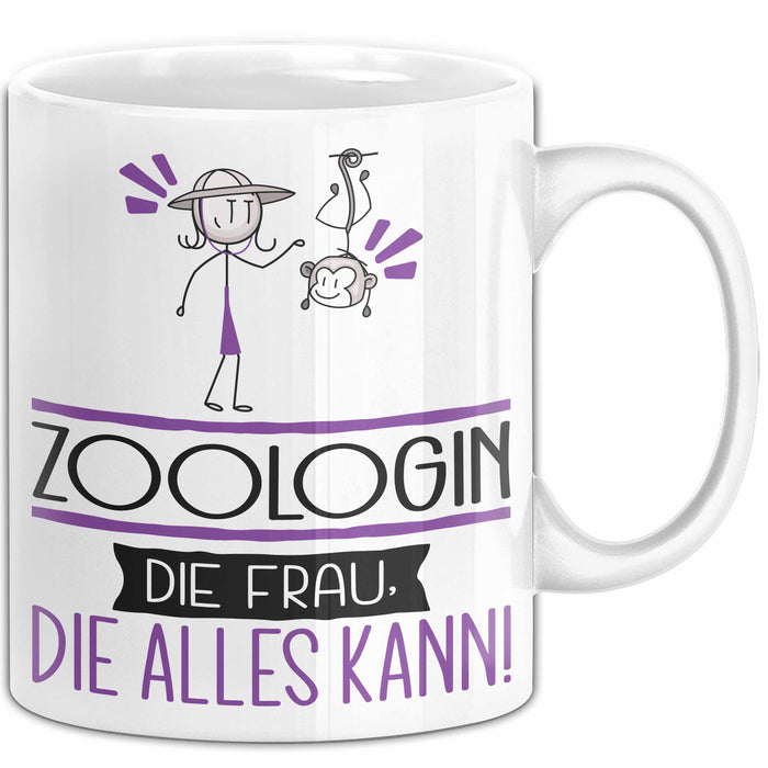 Zoologin Geschenk Tasse Becher Die Frau Die Allen Kann Geschenkidee für eine Zoologin Lustig Weiß Trendation
