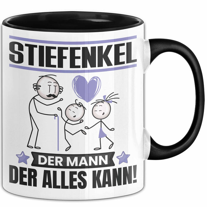 Stiefenkel Tasse Geschenk für Stiefenkel Der Mann Der Alles Kann Geschenkidee zum Geburtstag Schwarz Trendation