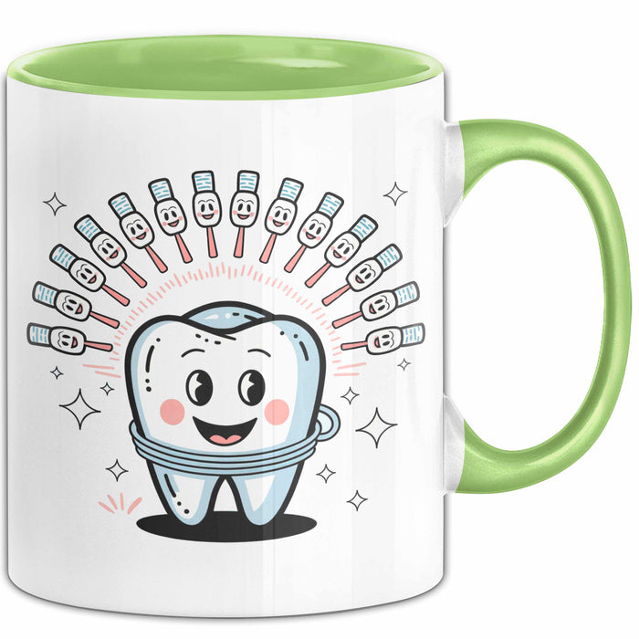 Zahnarzt Tasse Geschenk Lustige Geschenkidee Spruch Für Lächeln Macher Grün Trendation