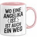 Angelika Tasse Geschenk Wo Eine Angelika Ist Ist Auch Ein Weg Geschenkidee Becher mit Name Rosa Trendation