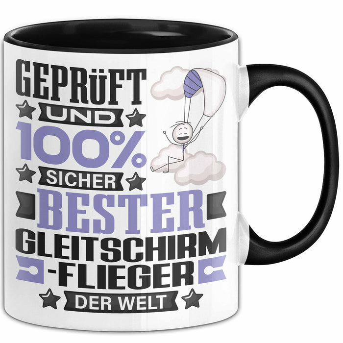 Gleitschirmflieger Geschenk Lustiger Spruch für Gleitschirmflieger Geschenkidee Bester Gleitschirmflieger Der Welt Schwarz Trendation