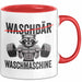 Waschbär Tierliebhaber Tasse Geschenk Lustige Geschenkidee Spruch Waschbär Waschmaschine Rot Trendation