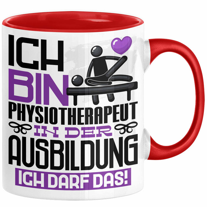 Physiotherapeut Ausbildung Tasse Geschenk Ich Bin Physiotherapeut In Der Ausbildung Ich Darf Das Geschenkidee Spruch Rot Trendation