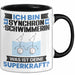 Synchronschwimmerin Tasse Geschenk für Synchronschwimmerin Geburtstag Lustiger Spruch Kaffee-Becher Was Ist Deine Superkraft Schwarz Trendation