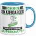 Skateboarder Tasse Geschenk für Skateboarder Geburtstag Lustiger Spruch Kaffee-Becher Was Ist Deine Superkraft Blau Trendation