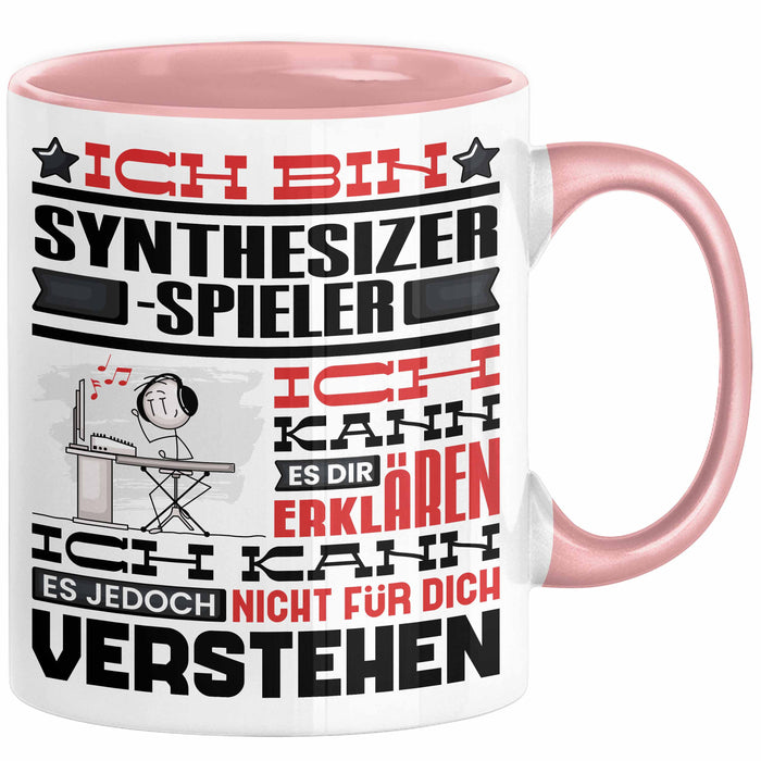 Synthesizer-Spieler Geschenk Tasse Lustige Geschenkdiee für einen Synthesizer-Spieler Geburtstag Ich Bin Synthesizer-Spieler Ich Kann Es Dir Erklären Aber Nicht Für Dich Verstehen Rosa Trendation