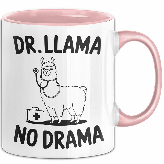 Lama Tasse Geschenk Dr Llama No Drama Geschenkidee Lustig Tier Rosa Trendation
