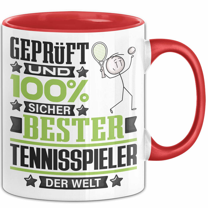 Tennisspieler Geschenk Lustiger Spruch für Tennisspieler Geschenkidee Bester Tennisspieler Der Welt Rot Trendation