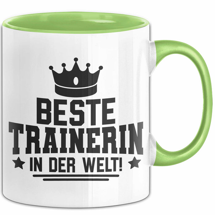 Trainerin Tasse Geschenk Beste Trainerin In Der Welt Fussball Handball Hockey Trainerin Grün Trendation