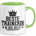 Trainerin Tasse Geschenk Beste Trainerin In Der Welt Fussball Handball Hockey Trainerin Grün Trendation