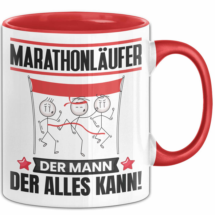 Marathonläufer Tasse Geschenk für Marathonläufer Der Mann Der Alles Kann Geschenkidee zum Geburtstag Rot Trendation