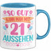 21er Geburtstag Tasse Geschenk Frauen So Gut Kann Man Mit 21 Aussehen Geschenkidee Geburtstag Blau Trendation