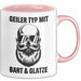 Glatzköpfige Männer Tasse Geschenk Lustige Geschenkidee Geiler Typ Mit Bart Und Glatze Rosa Trendation
