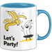 Geburtstagsfeier Banane Tasse Geschenk Lustige Geschenkidee Spruch Lasst Uns Feiern Blau Trendation