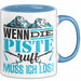 Ski Tasse Geschenk Grafik Wenn Die Piste Ruft Muss Ich Los Becher Blau Trendation