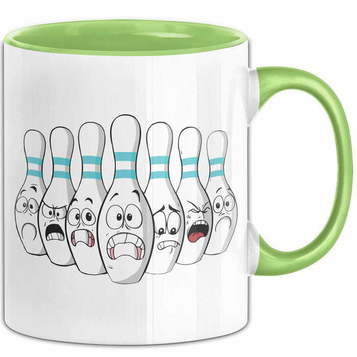 Bowling Tasse Geschenk Bowling-Spieler Geschenkidee Grün Trendation