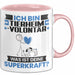 Tierheimvolontär Tasse Geschenk für Tierheimvolontär Geburtstag Lustiger Spruch Kaffee-Becher Was Ist Deine Superkraft Rosa Trendation