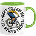 Mountainbike Tasse Geschenk für Mountainbiker Männer Geschenkidee MTB Mountainbike Berge MTB Don't Follow Me I Do Stupid Things Kaffee-Becher Grün Trendation