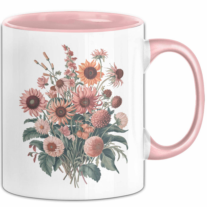 Botanische Blumen Tasse Geschenk Lustige Geschenkidee Spruch Rosa Trendation