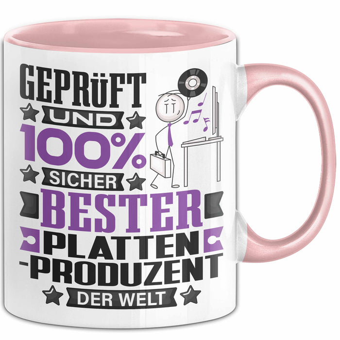 Plattenproduzent Geschenk Lustiger Spruch für Plattenproduzent Geschenkidee Bester Plattenproduzent Der Welt Rosa Trendation