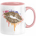 Leoparden Lippen Tasse Geschenk Cool Lips Kiss Leopardenmuster Kaffee-Tasse Geschenkidee Rosa Trendation