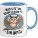 Eule Tier Sarkasmus Tasse Geschenk Was sitzt im Baum Vogel Geschenkidee Lustig Blau Trendation