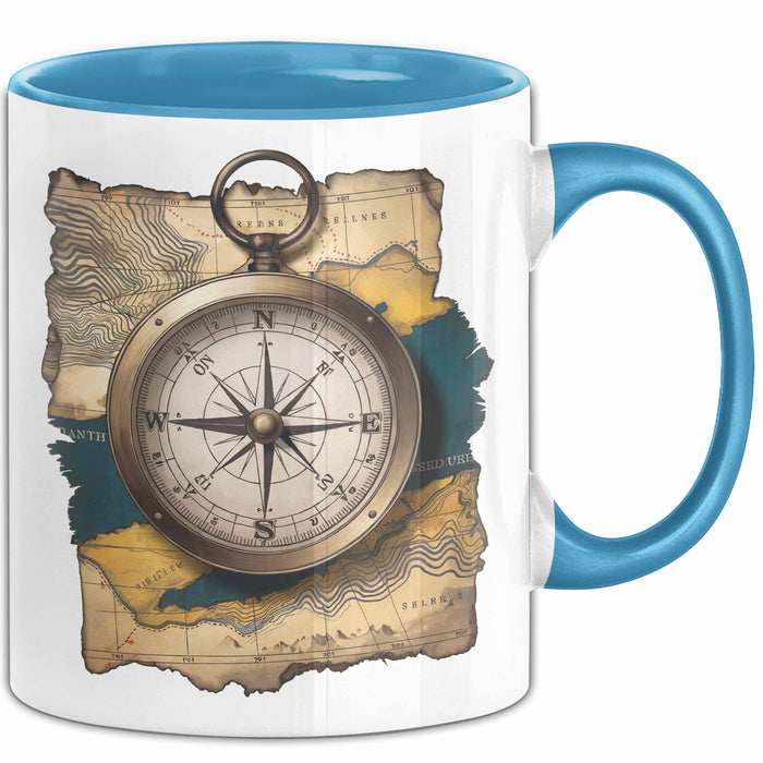 Abenteurer Tasse Geschenkidee für Outdoor Entdecker Blau Trendation