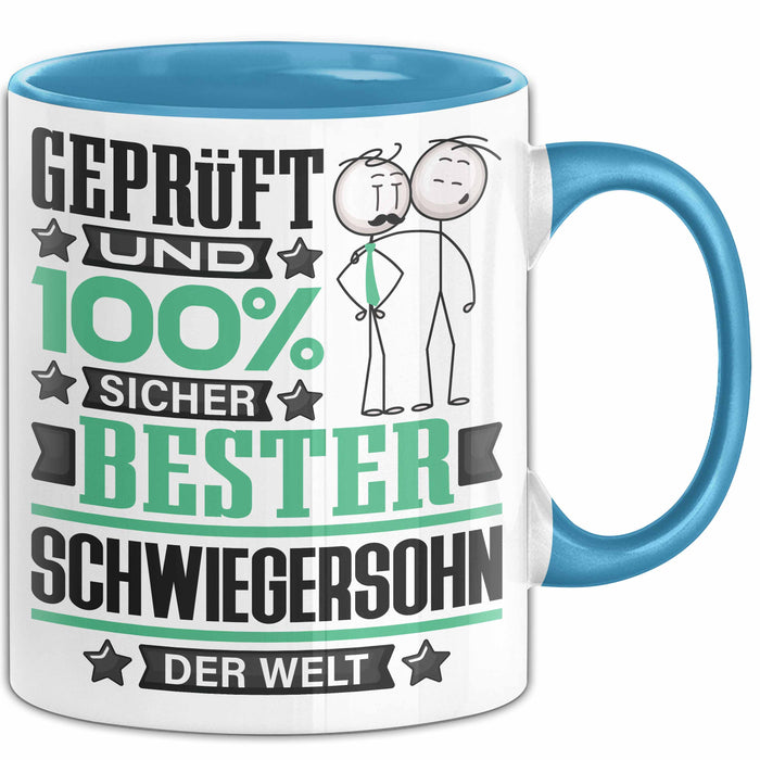 Schwiegersohn Geschenk Lustiger Spruch für Schwiegersohn Geschenkidee Bester Schwiegersohn Der Welt Blau Trendation