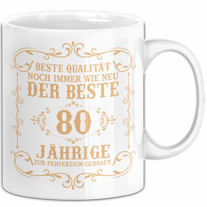 80er Geburtstag Geschenk Männer Vater Mann Noch Immer Der Beste 80-Jährige Zur Perfektion Gebraut Opa Weiß Trendation