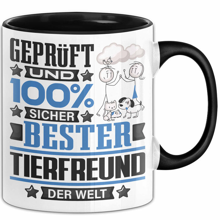 Tierfreund Geschenk Lustiger Spruch für Tierfreund Geschenkidee Bester Tierfreund Der Welt Schwarz Trendation