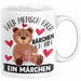 Kuschelbär Geschenk Tasse Teddy Halb Mensch Halb Bärchen Ich Bin Ein Märchen Kaffee-Becher Geschenkidee Weiß Trendation