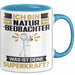 Naturbeobachter Tasse Geschenk für Naturbeobachter Geburtstag Lustiger Spruch Kaffee-Becher Was Ist Deine Superkraft Blau Trendation