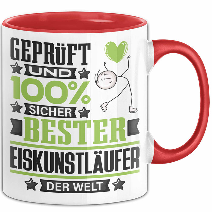 Eiskunstläufer Geschenk Lustiger Spruch für Eiskunstläufer Geschenkidee Bester Eiskunstläufer Der Welt Rot Trendation