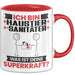 Haustiersanitäter Tasse Geschenk für Haustiersanitäter Geburtstag Lustiger Spruch Kaffee-Becher Was Ist Deine Superkraft Rot Trendation