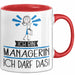 Geschenk für Managerin Tasse Lustige Geschenkidee Geburtstag Ich Bin Managerin Ich Darf Das Rot Trendation