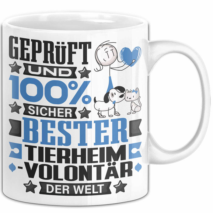 Tierheimvolontär Geschenk Lustiger Spruch für Tierheimvolontär Geschenkidee Bester Tierheimvolontär Der Welt Weiß Trendation