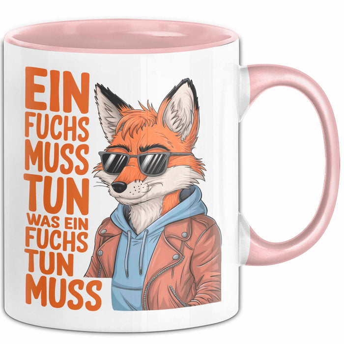 Fuchs Tierliebhaber Tasse Geschenk Lustige Geschenkidee Spruch Ein Fuchs Muss Tun Ein Was Fuchs Tun Muss Rosa Trendation